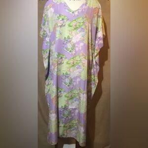 Lavender Floral Print Maxi Dress